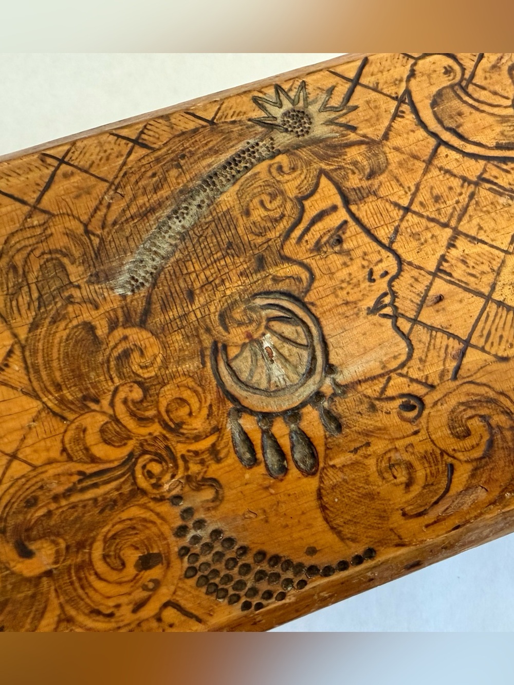 Antique Wooden Box by Flemish Art Company New York